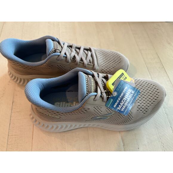 Skechers Slip-ins: GO WALK Now - Khloe Taupe / Blue Womens Size 8.5 NWT - Picture 3 of 7